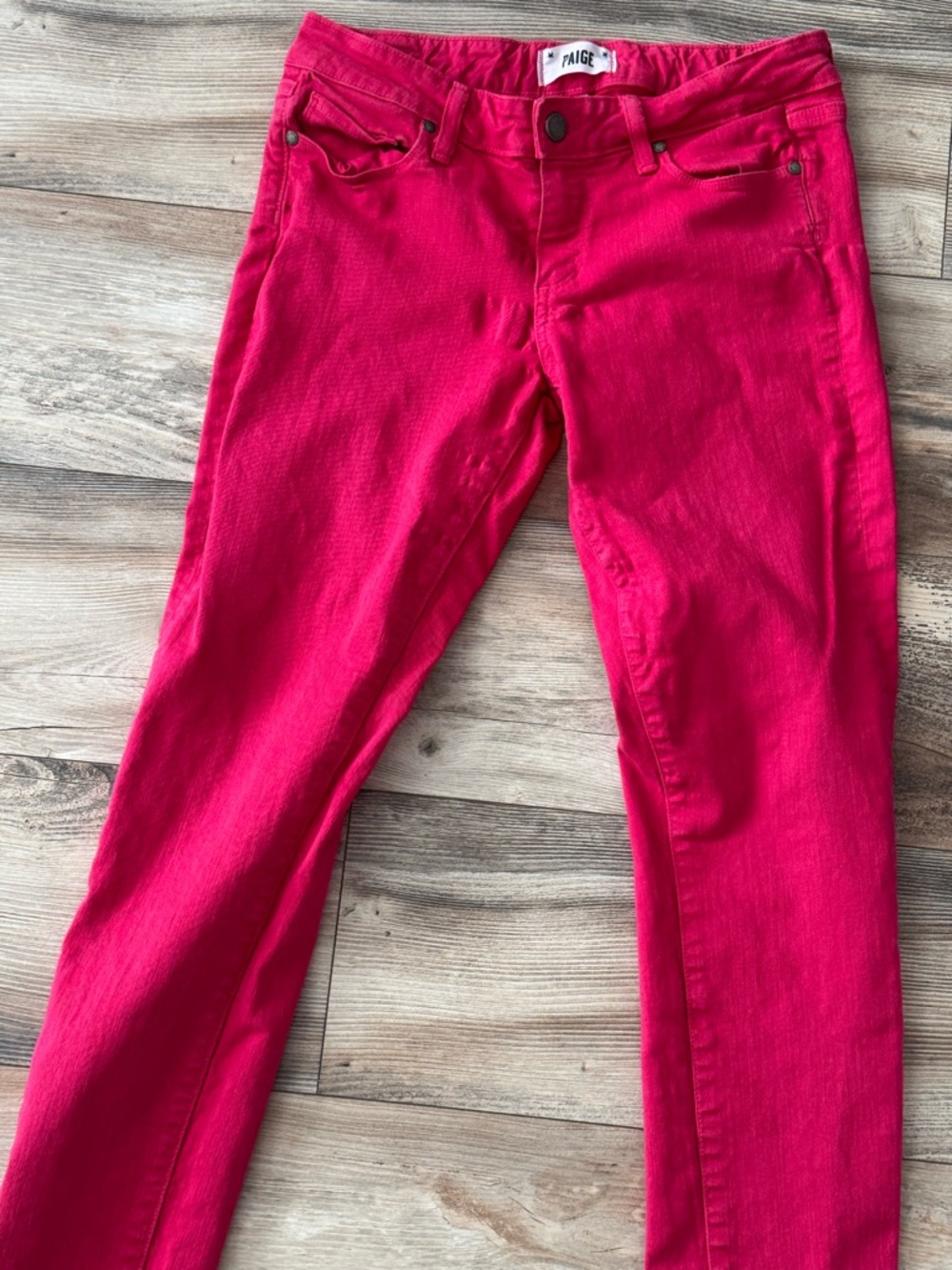 Paige Skyline Ankle Peg Jeans Red Size 28 Classic red